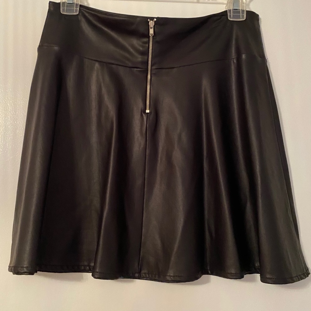 Faux leather skater skirt